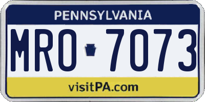 PA license plate MRO7073