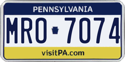 PA license plate MRO7074