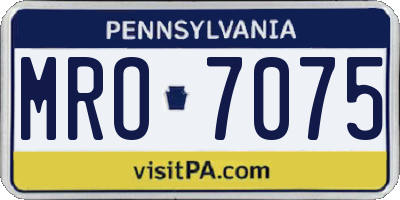PA license plate MRO7075