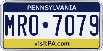 PA license plate MRO7079