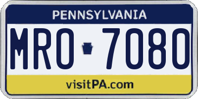 PA license plate MRO7080