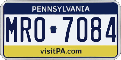 PA license plate MRO7084