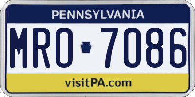 PA license plate MRO7086