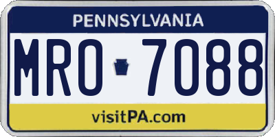 PA license plate MRO7088