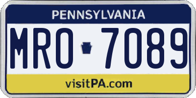 PA license plate MRO7089