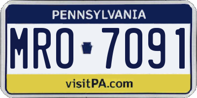PA license plate MRO7091