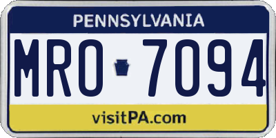 PA license plate MRO7094