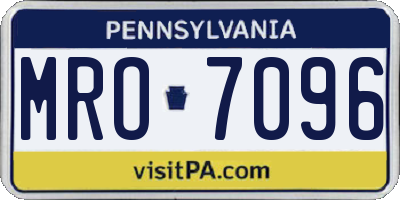 PA license plate MRO7096