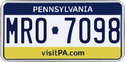 PA license plate MRO7098