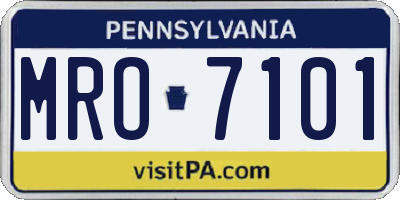 PA license plate MRO7101