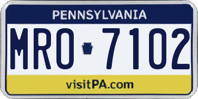 PA license plate MRO7102