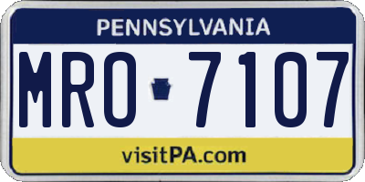PA license plate MRO7107