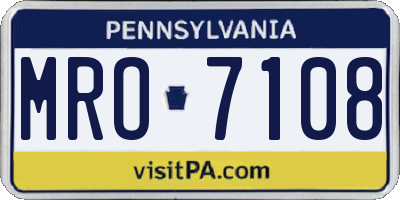 PA license plate MRO7108