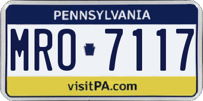 PA license plate MRO7117