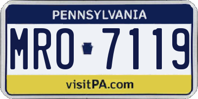 PA license plate MRO7119