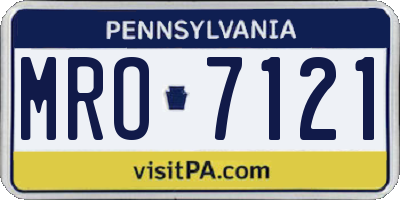 PA license plate MRO7121