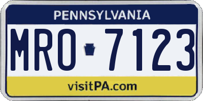 PA license plate MRO7123