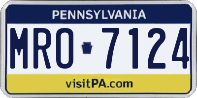PA license plate MRO7124
