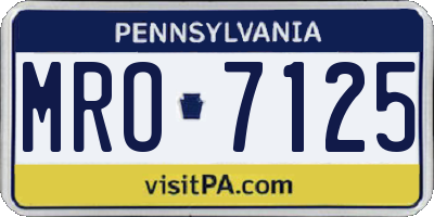 PA license plate MRO7125