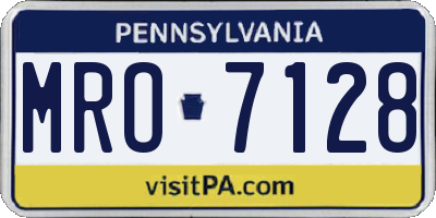 PA license plate MRO7128
