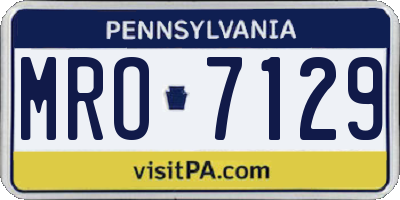 PA license plate MRO7129