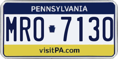 PA license plate MRO7130