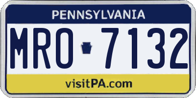 PA license plate MRO7132