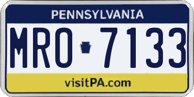 PA license plate MRO7133