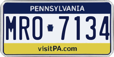 PA license plate MRO7134