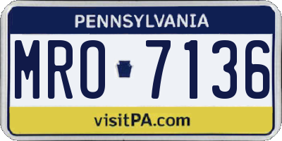 PA license plate MRO7136