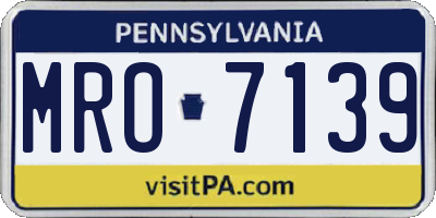 PA license plate MRO7139