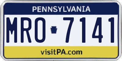 PA license plate MRO7141