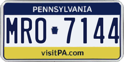 PA license plate MRO7144