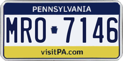 PA license plate MRO7146