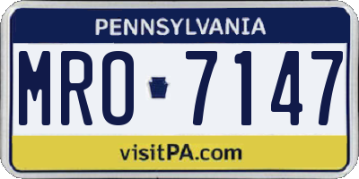 PA license plate MRO7147