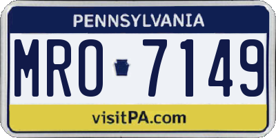 PA license plate MRO7149