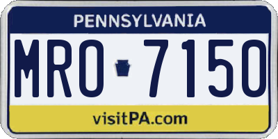 PA license plate MRO7150