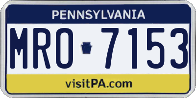 PA license plate MRO7153
