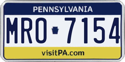 PA license plate MRO7154
