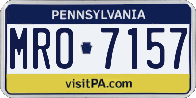 PA license plate MRO7157
