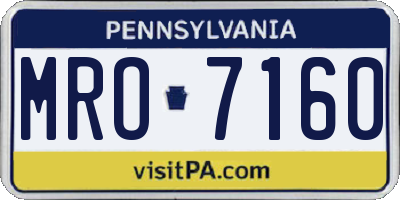 PA license plate MRO7160