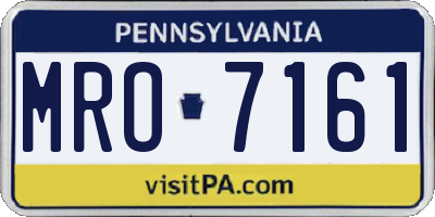 PA license plate MRO7161