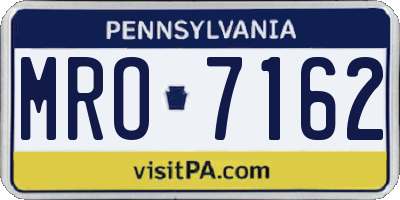 PA license plate MRO7162