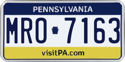 PA license plate MRO7163