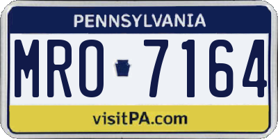 PA license plate MRO7164
