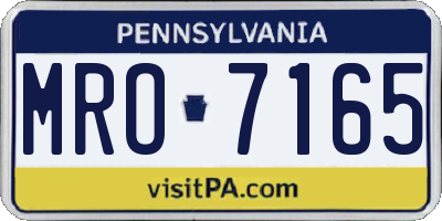 PA license plate MRO7165