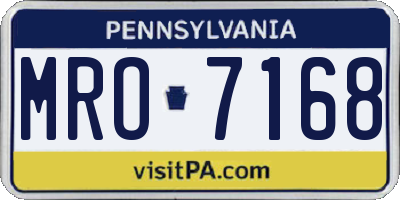 PA license plate MRO7168