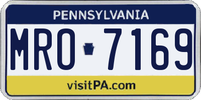 PA license plate MRO7169