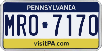 PA license plate MRO7170