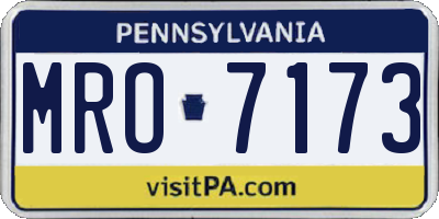 PA license plate MRO7173